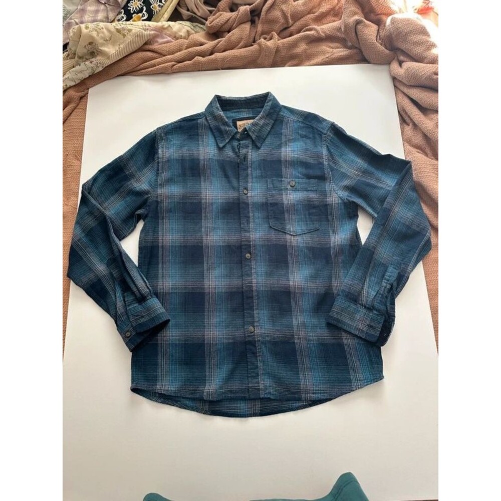 North River Blue 100% Cotton Flannel Shirt